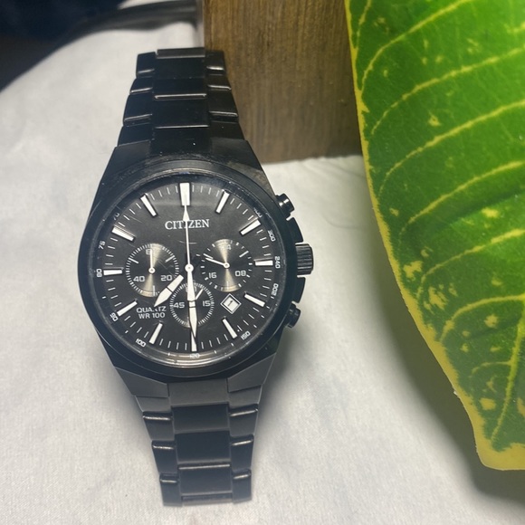 Mens Citizen Quartz Mens Watch, black Stainless Steel, Classic - Picture 5 of 13